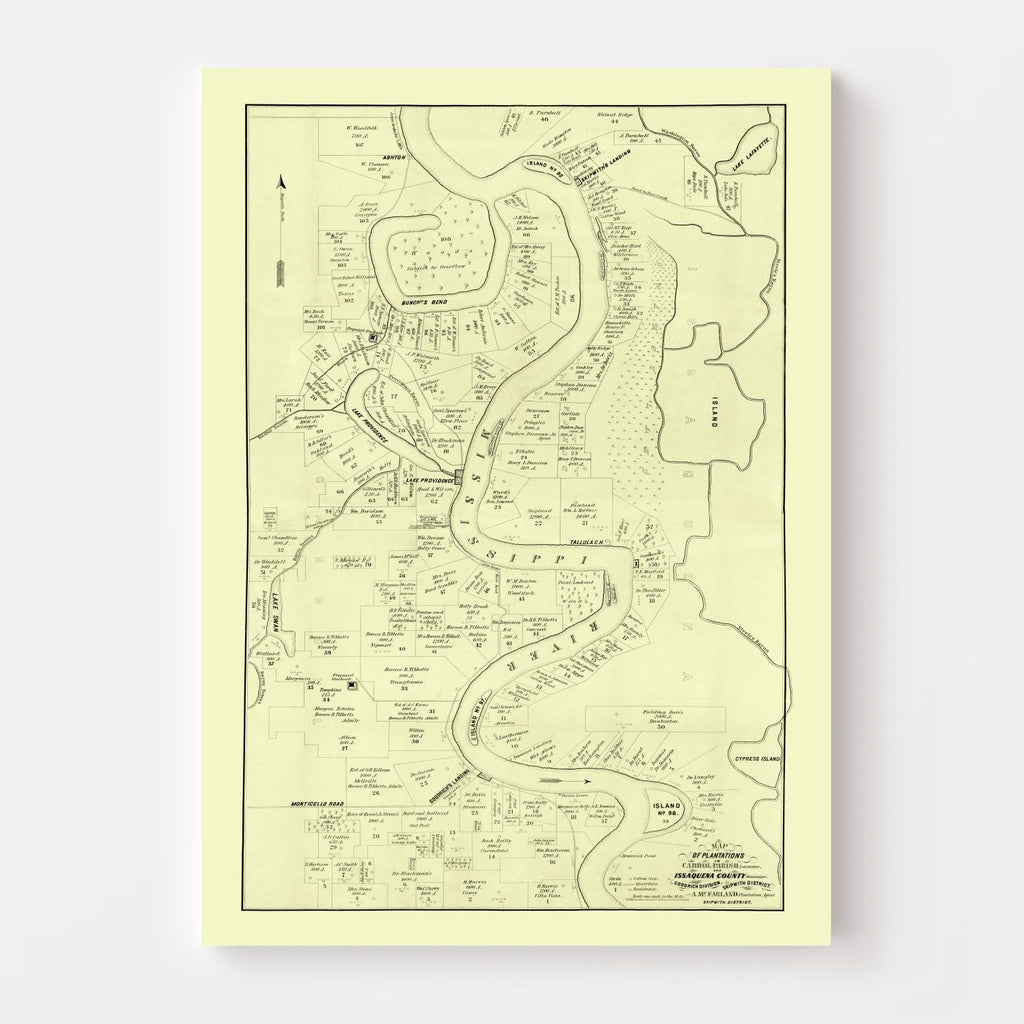 Vintage Map of Carroll Parish, Louisiana 1860