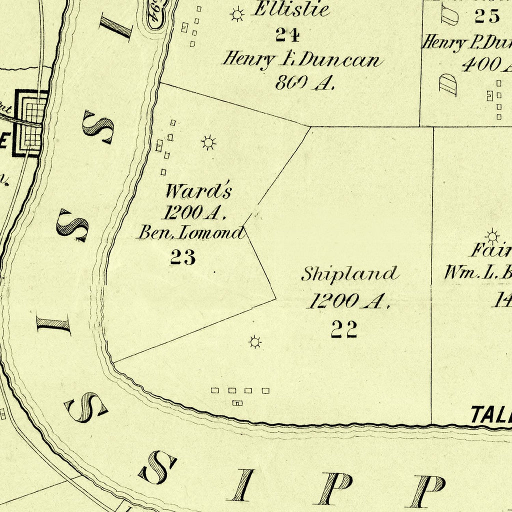 Vintage Map of Carroll Parish, Louisiana 1860