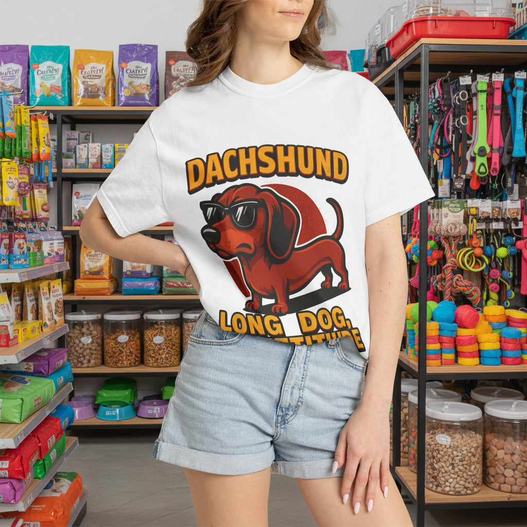 Dachshund T-Shirt - "Long Dog, Big Attitude" Graphic Tee