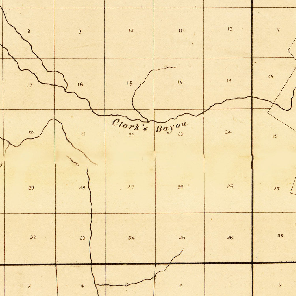 Vintage Map of Tensas Parish, Louisiana 1860