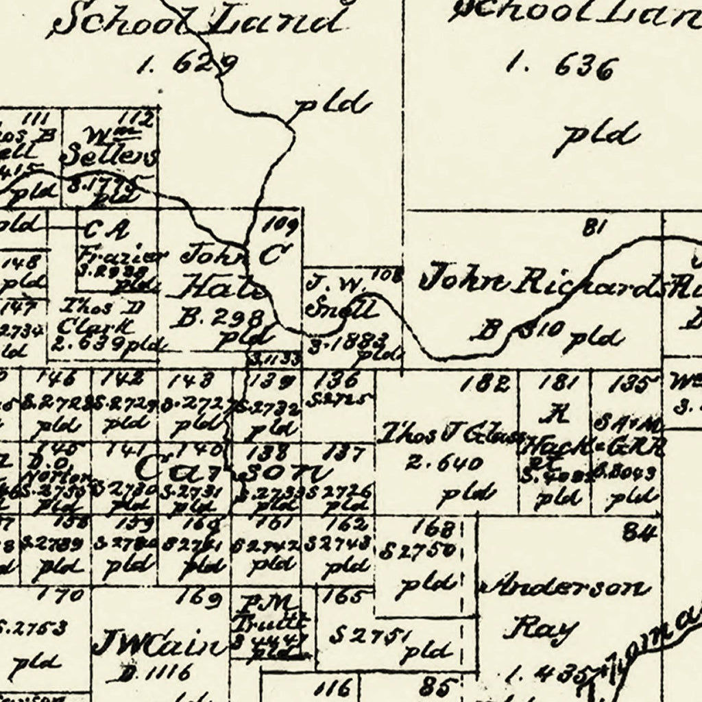 Vintage Map of Archer County, Texas 1879