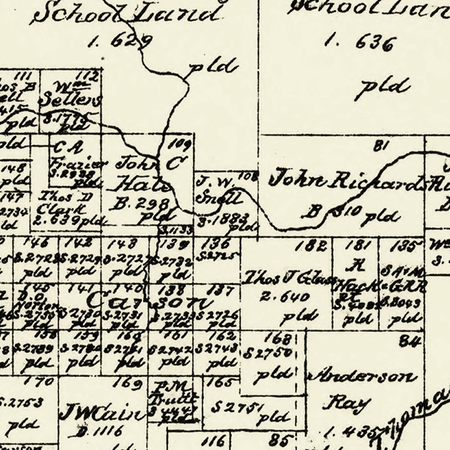 Vintage Map of Archer County, Texas 1879