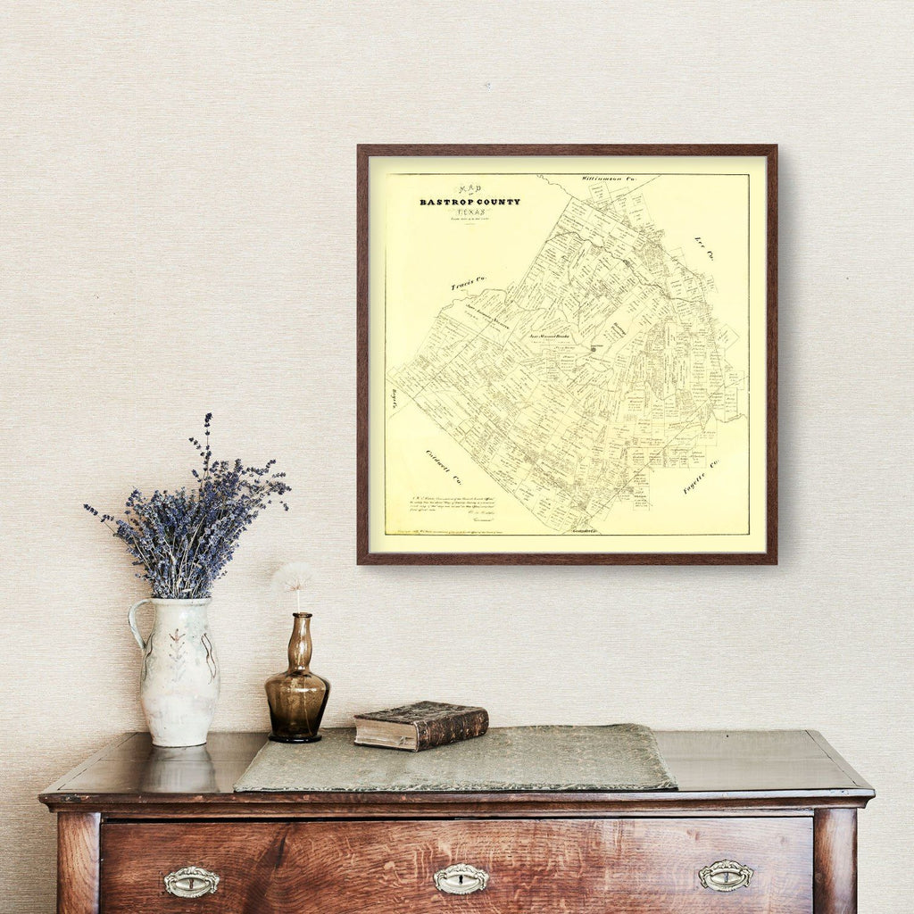 Vintage Map of Bastrop County, Texas 1879