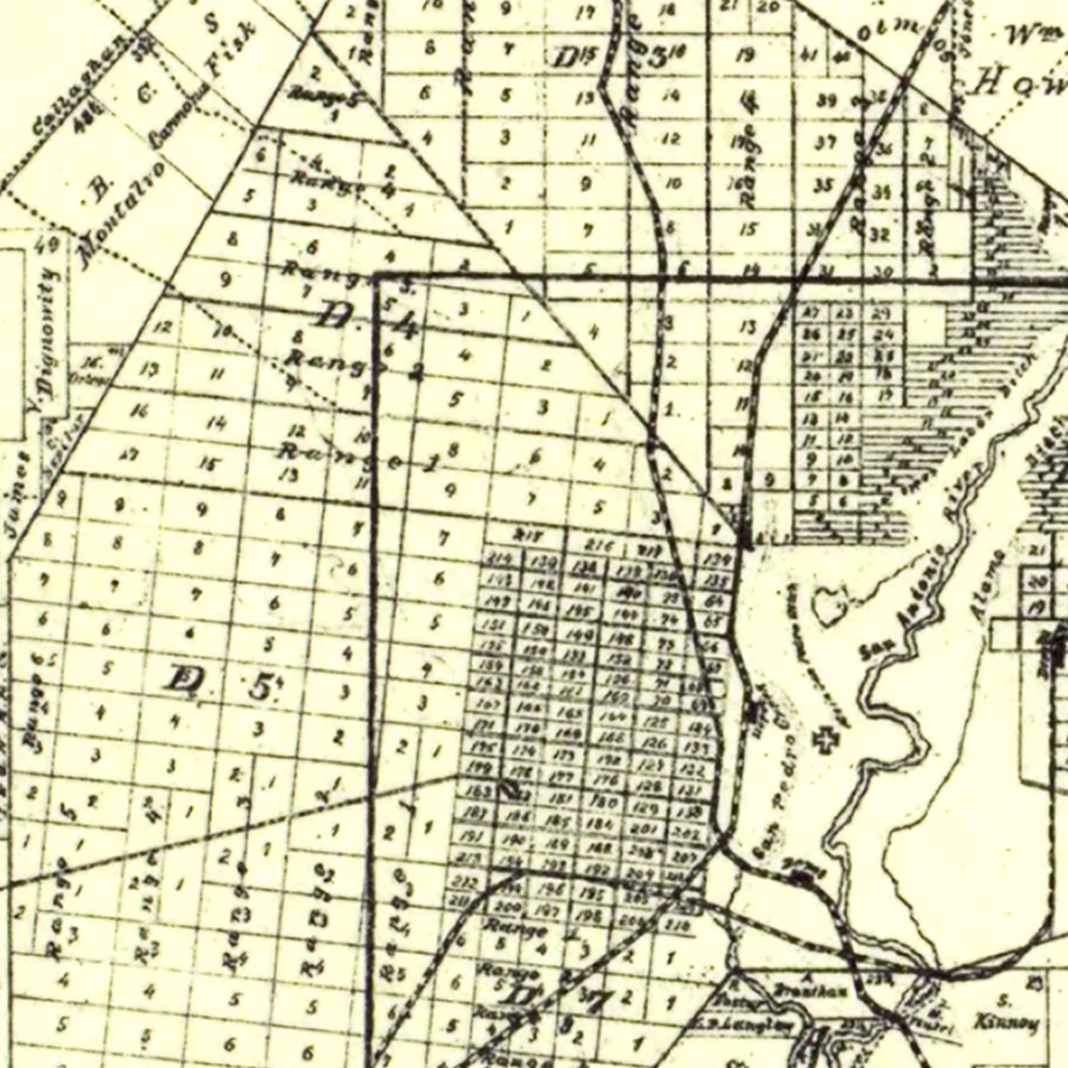 Vintage Map of Bexar County, Texas 1887