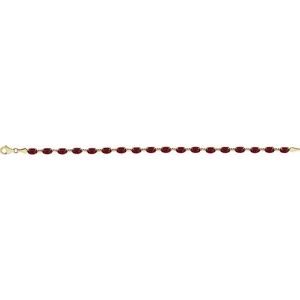 14K Yellow Gold Natural Mozambique Garnet 7 1/4" Bracelet – image 2