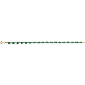 14K Yellow Gold Lab-Grown Emerald 7 1/4" Bracelet – image 2
