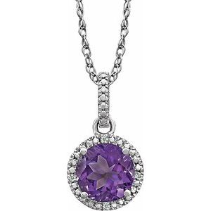 Halo-Style Birthstone Necklace