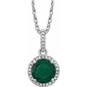 Halo-Style Birthstone Necklace