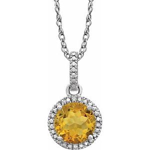 Halo-Style Birthstone Necklace