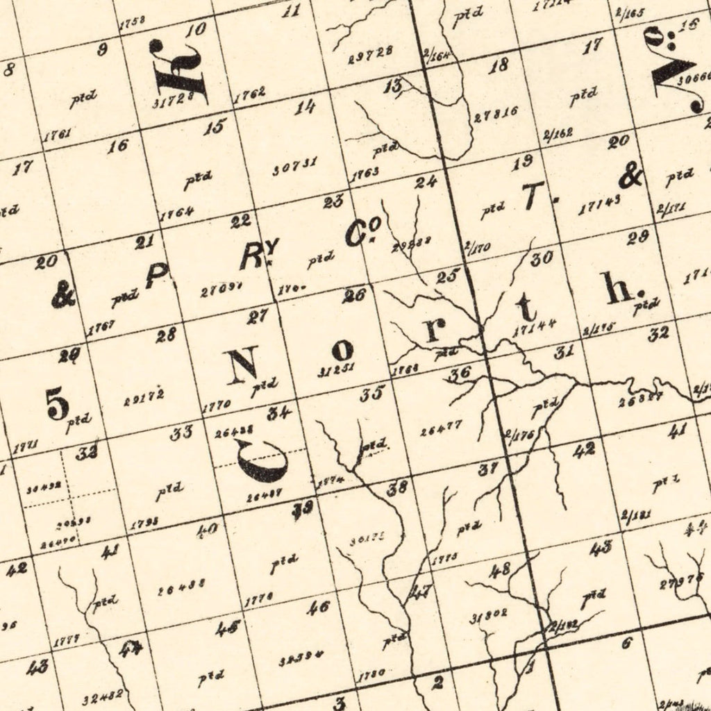 Vintage Map of Borden County, Texas 1892