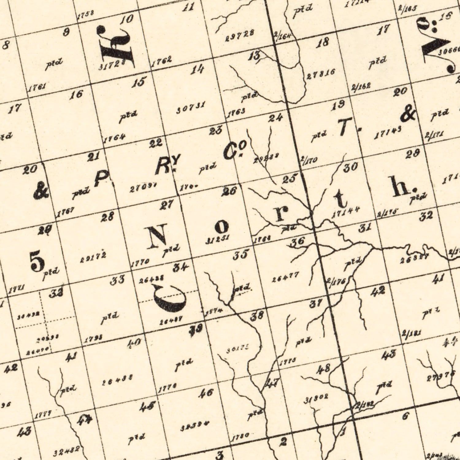 Vintage Map of Borden County, Texas 1892