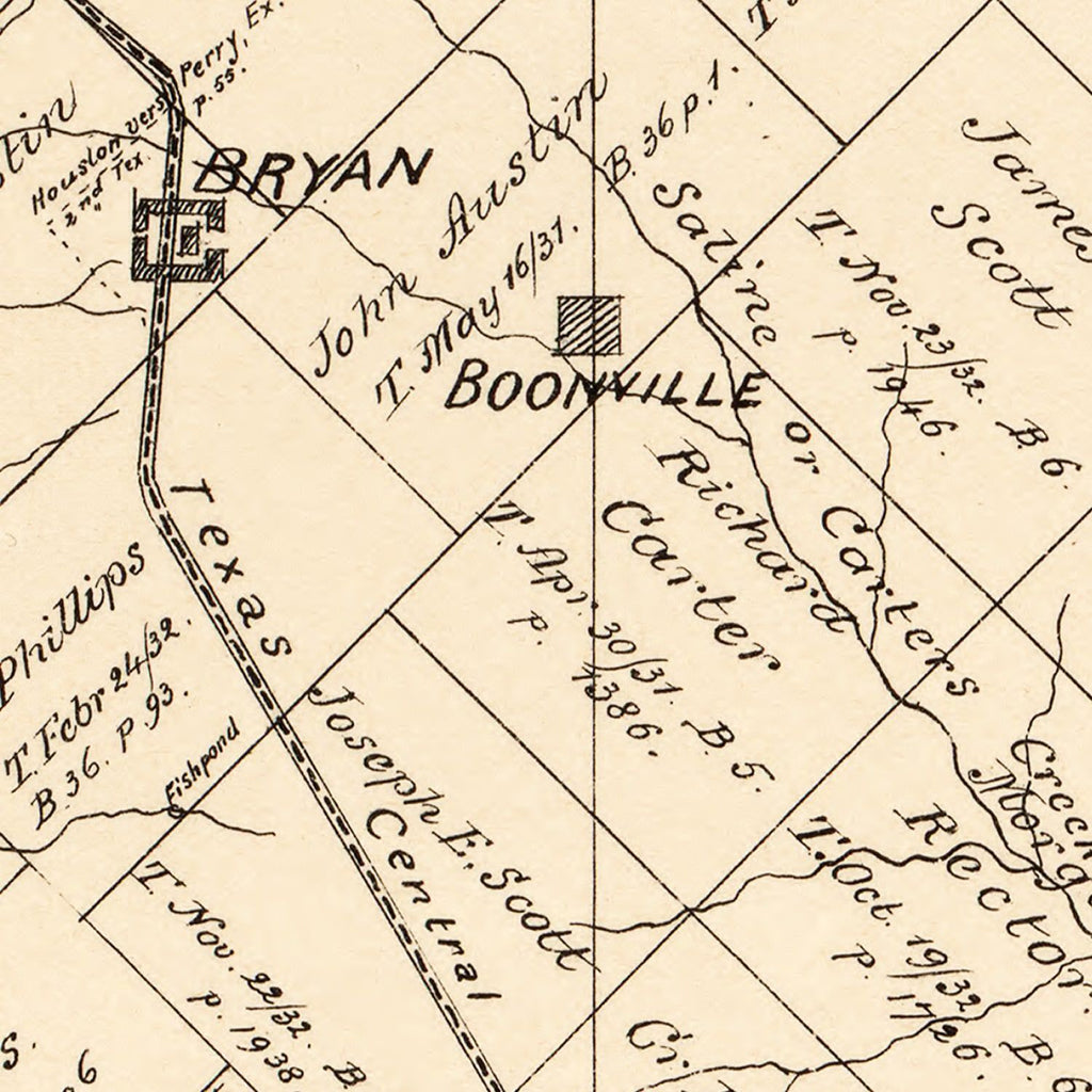 Vintage Map of Brazos County, Texas 1897