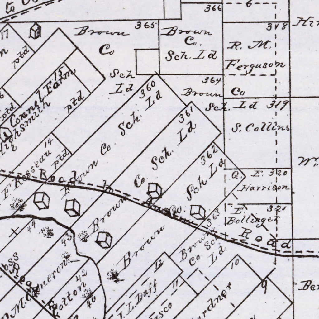 Vintage Map of Brown County, Texas 1876