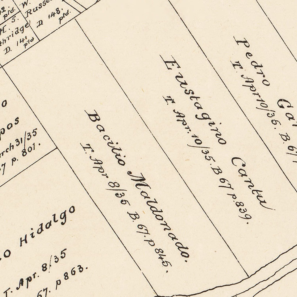 Vintage Map of Calhoun County, Texas 1879