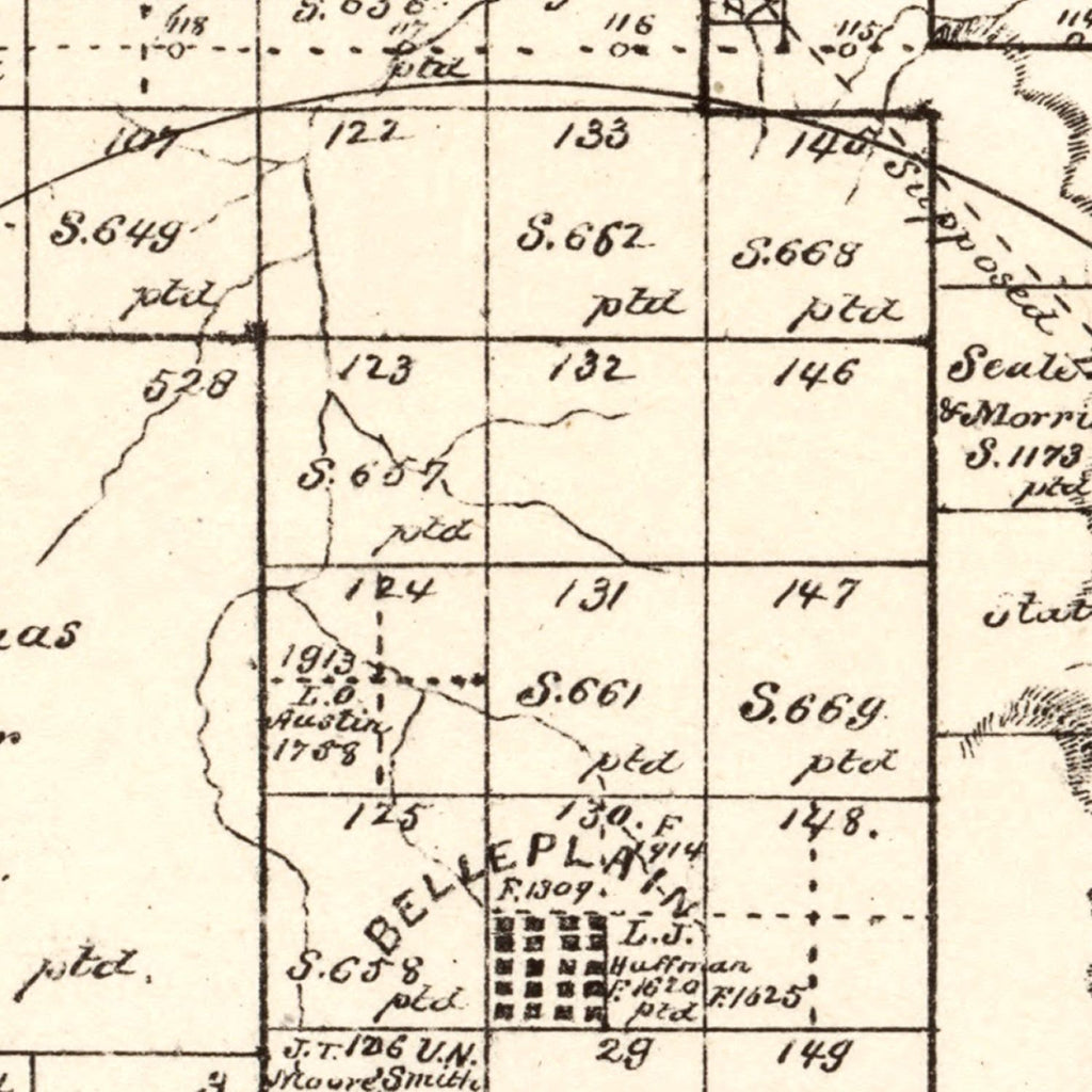Vintage Map of Callahan County, Texas 1880