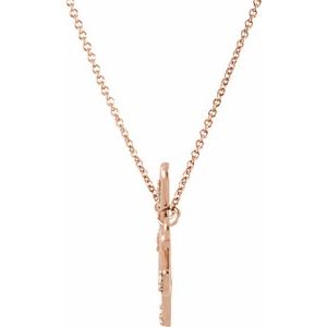 14K Rose Gold .08 CTW Natural Diamond "Hope" Phrase 16 1/2” Necklace