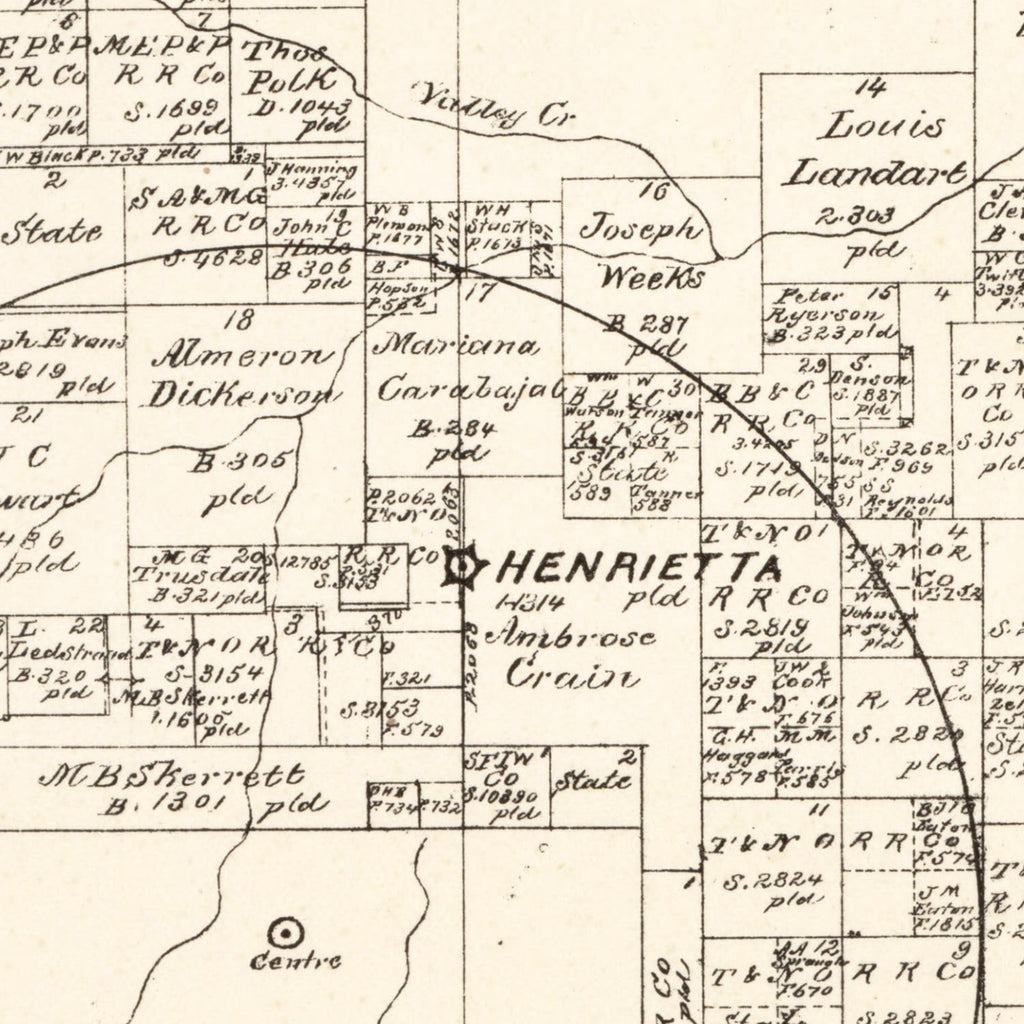 Vintage Map of Clay County, Texas 1879