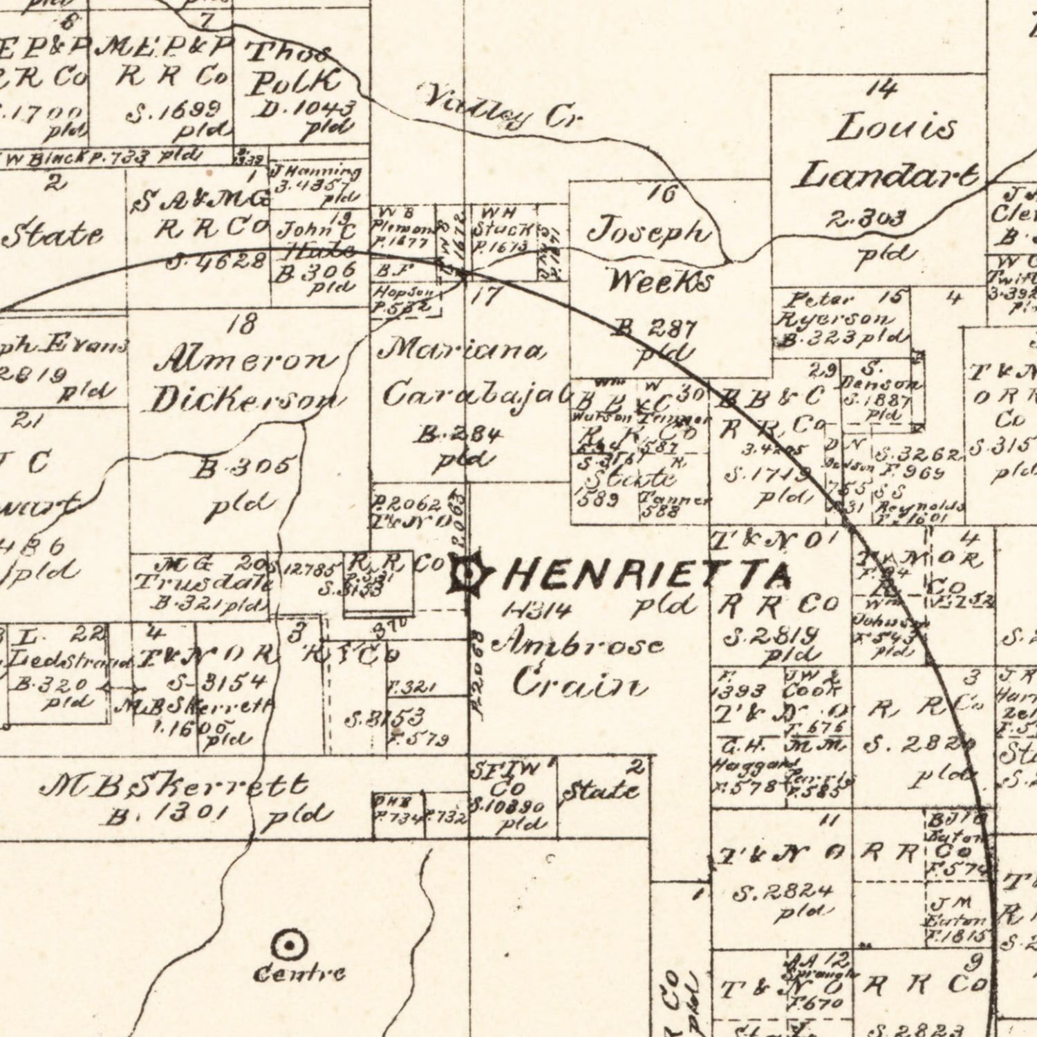 Vintage Map of Clay County, Texas 1879