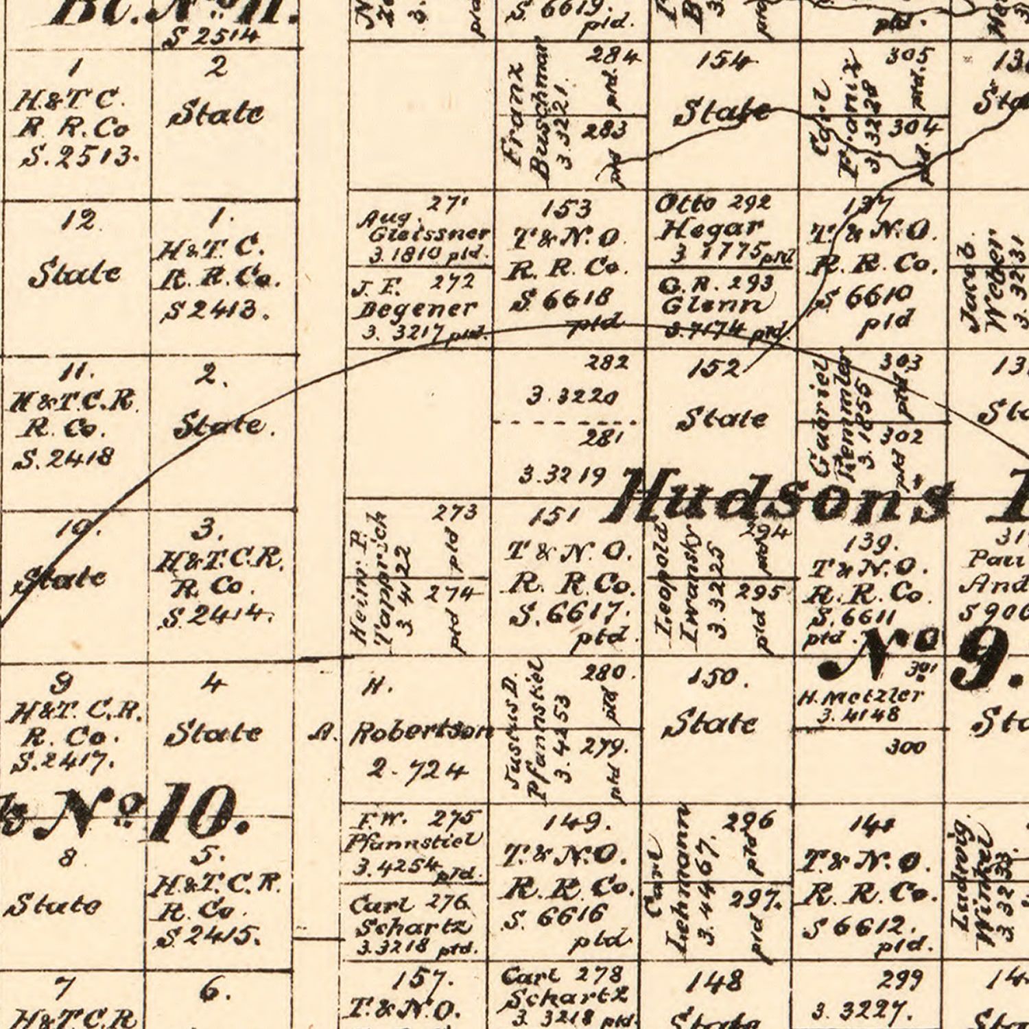 Vintage Map of Concho County, Texas 1879