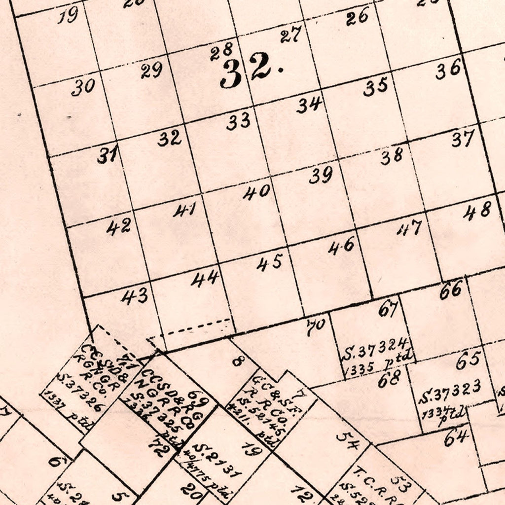 Vintage Map of Crane County, Texas 1888