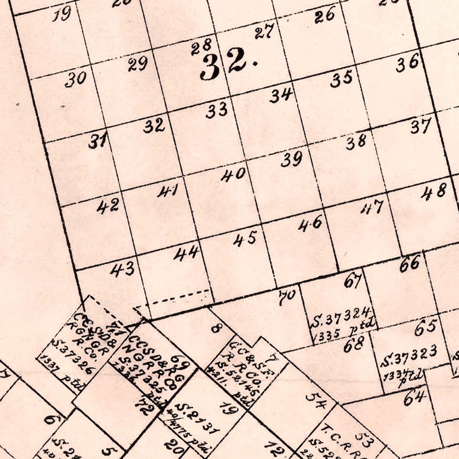 Vintage Map of Crane County, Texas 1888