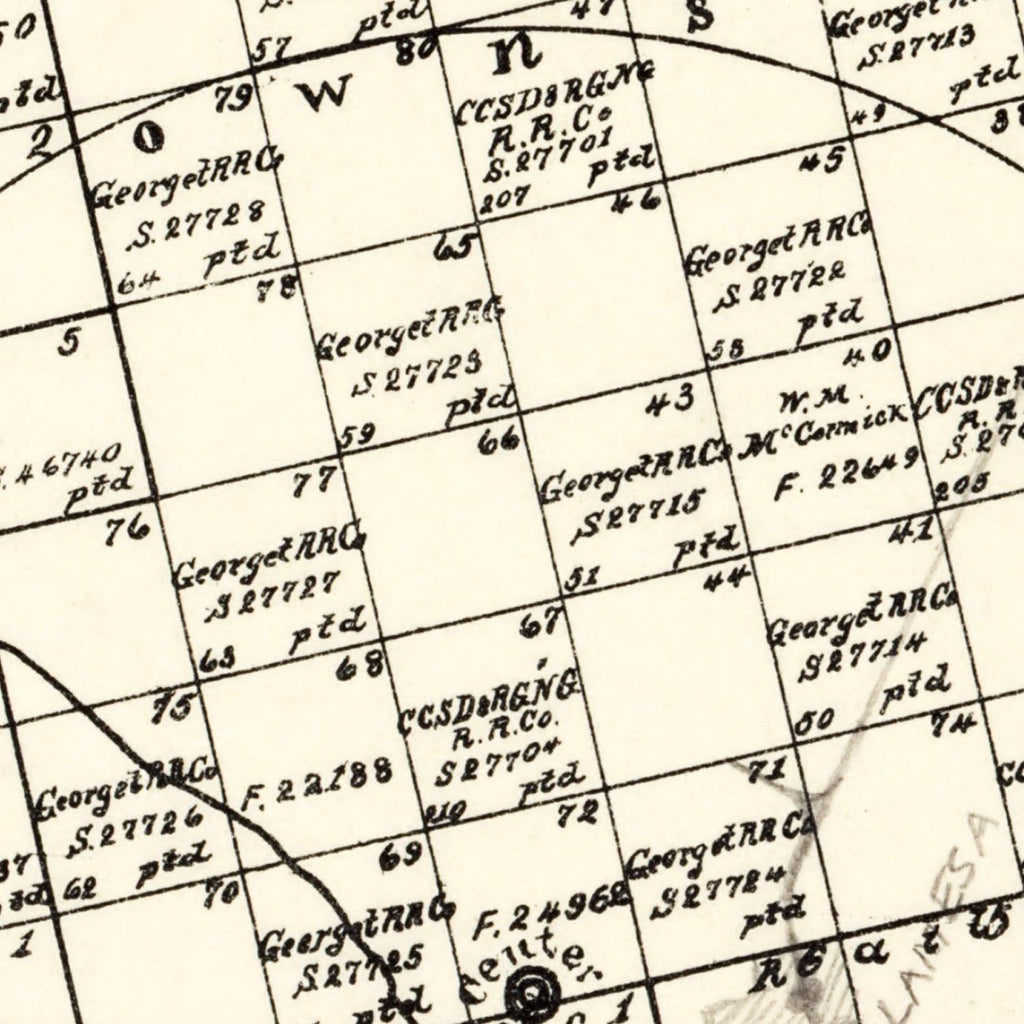 Vintage Map of Dawson County, Texas 1892