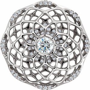Platinum 1/2 CTW Natural Diamond Cage Pendant
