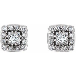 14K White Gold 1/2 CTW Natural Diamond Earrings – image 2