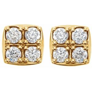 14K Yellow Gold 1/2 CTW Natural Diamond Earrings – image 2