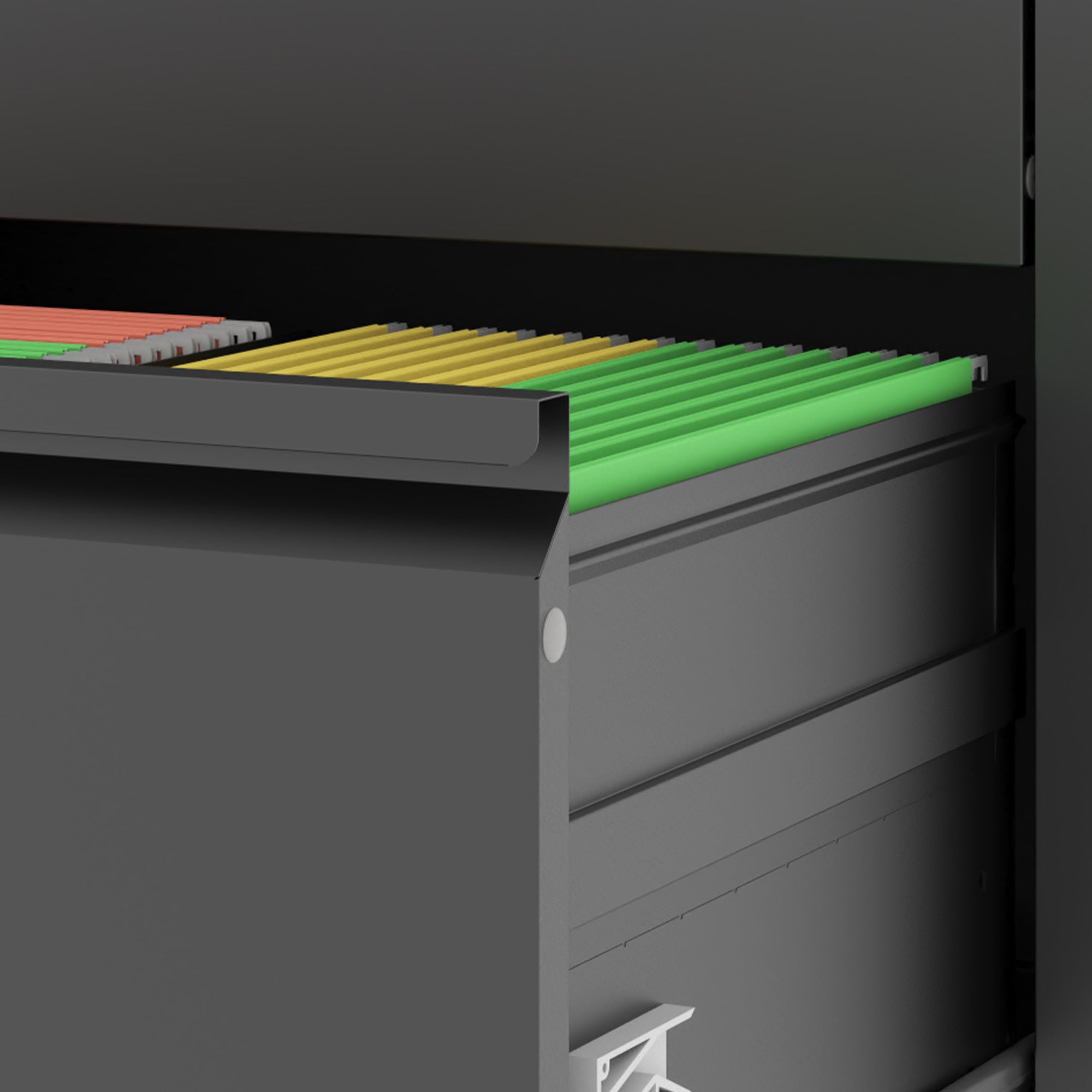 Premium 2 Drawer Metal Lateral File Cabinet with Lock, Black Steel Wide Horizontal Filing Cabinets for Home Office