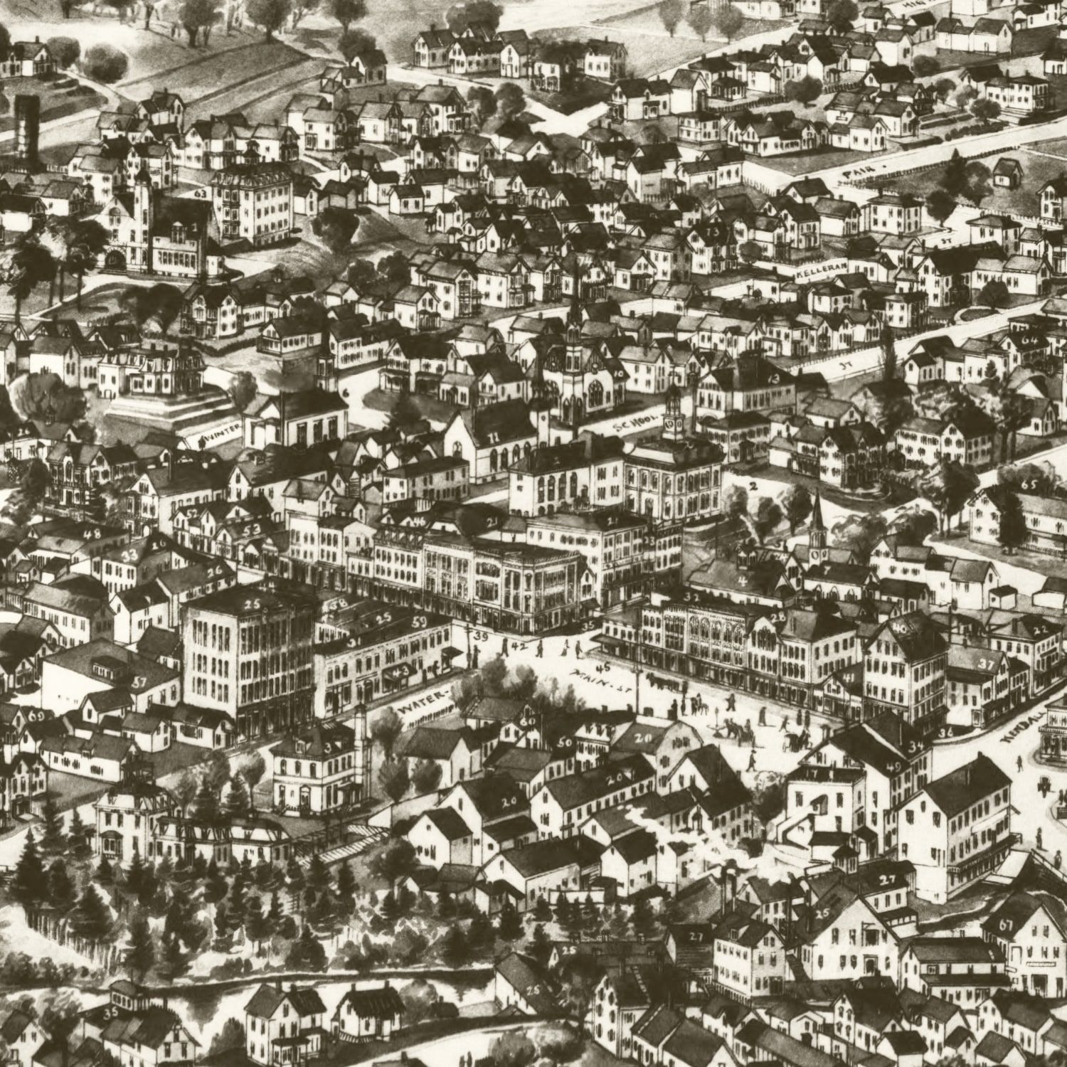 Vintage Map of Houlton, Maine 1894