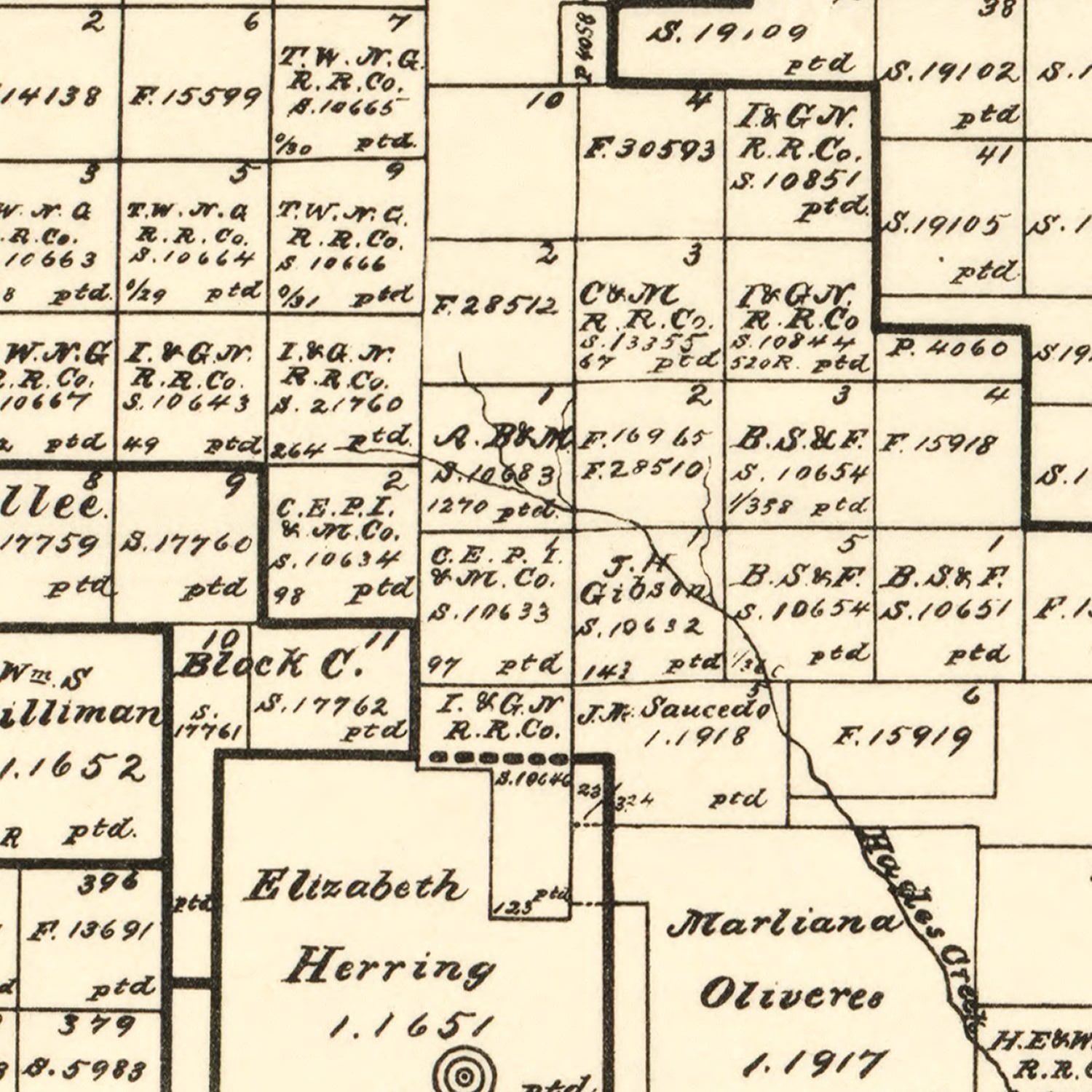 Vintage Map of Dickens County, Texas 1891