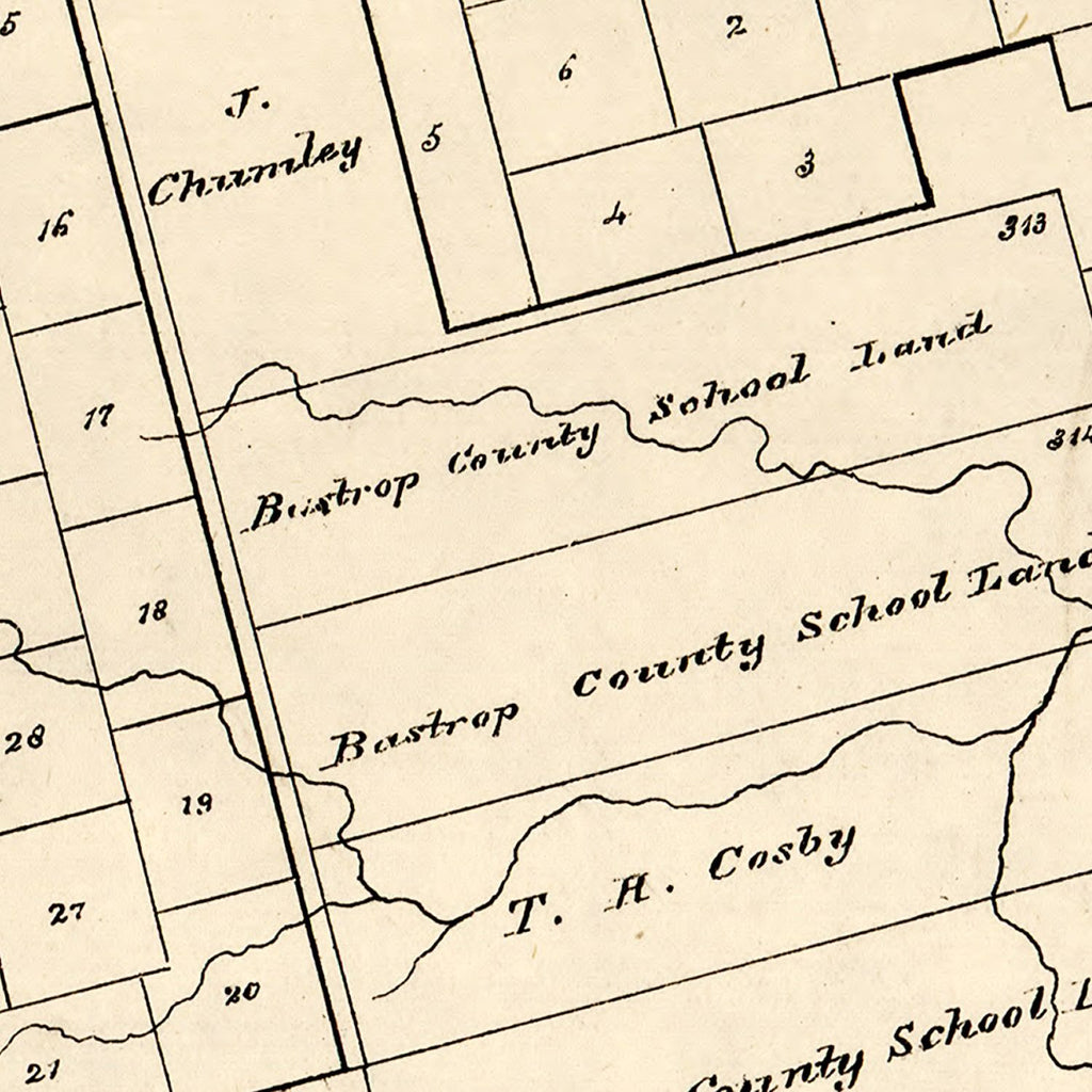 Vintage Map of Fisher County, Texas 1870