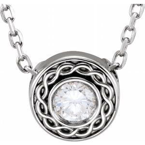Platinum 1/10 CTW Natural Diamond Slide 16" Necklace