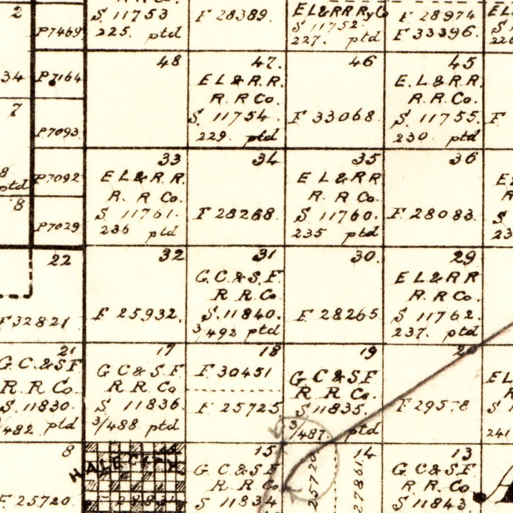 Vintage Map of Hale County, Texas 1892