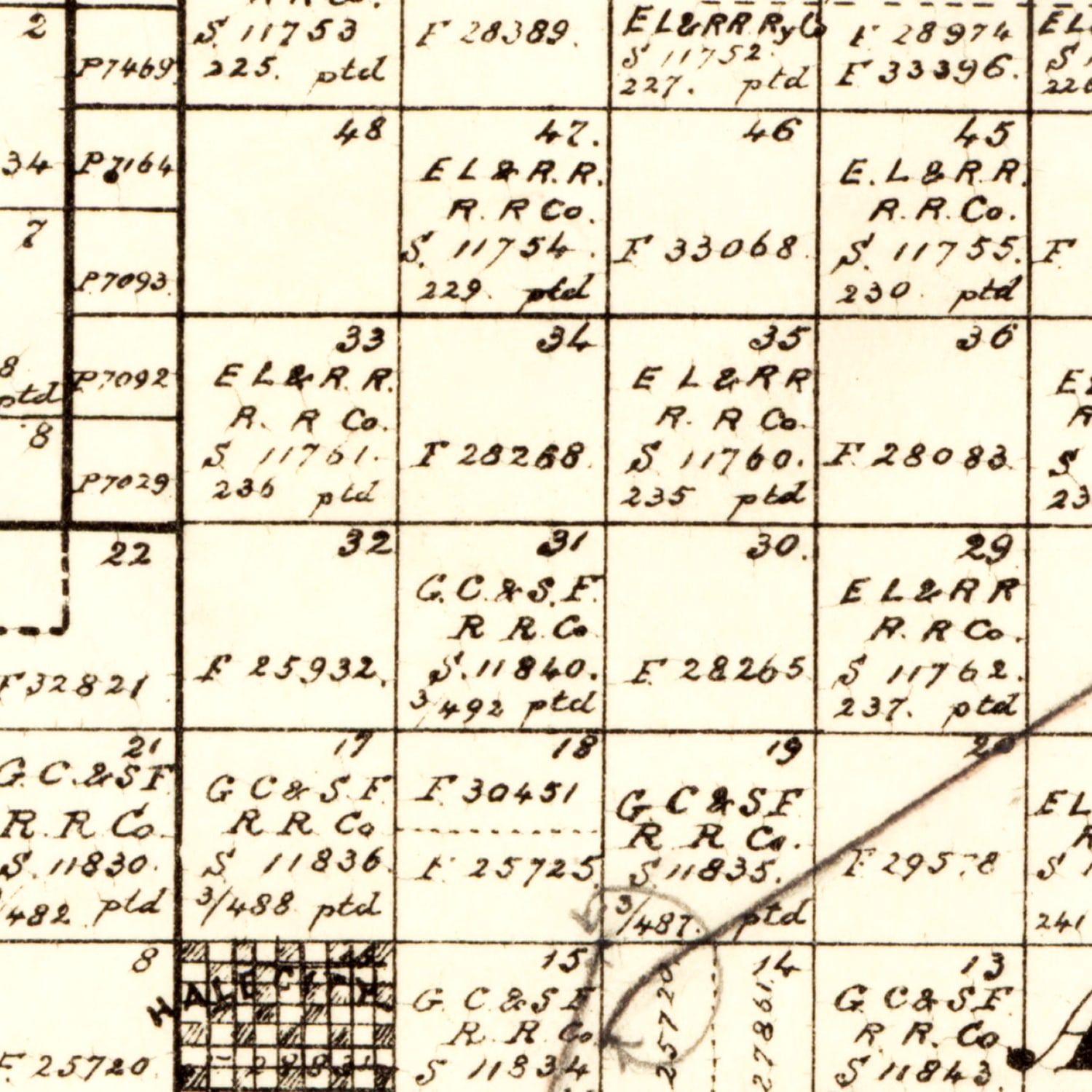 Vintage Map of Hale County, Texas 1892
