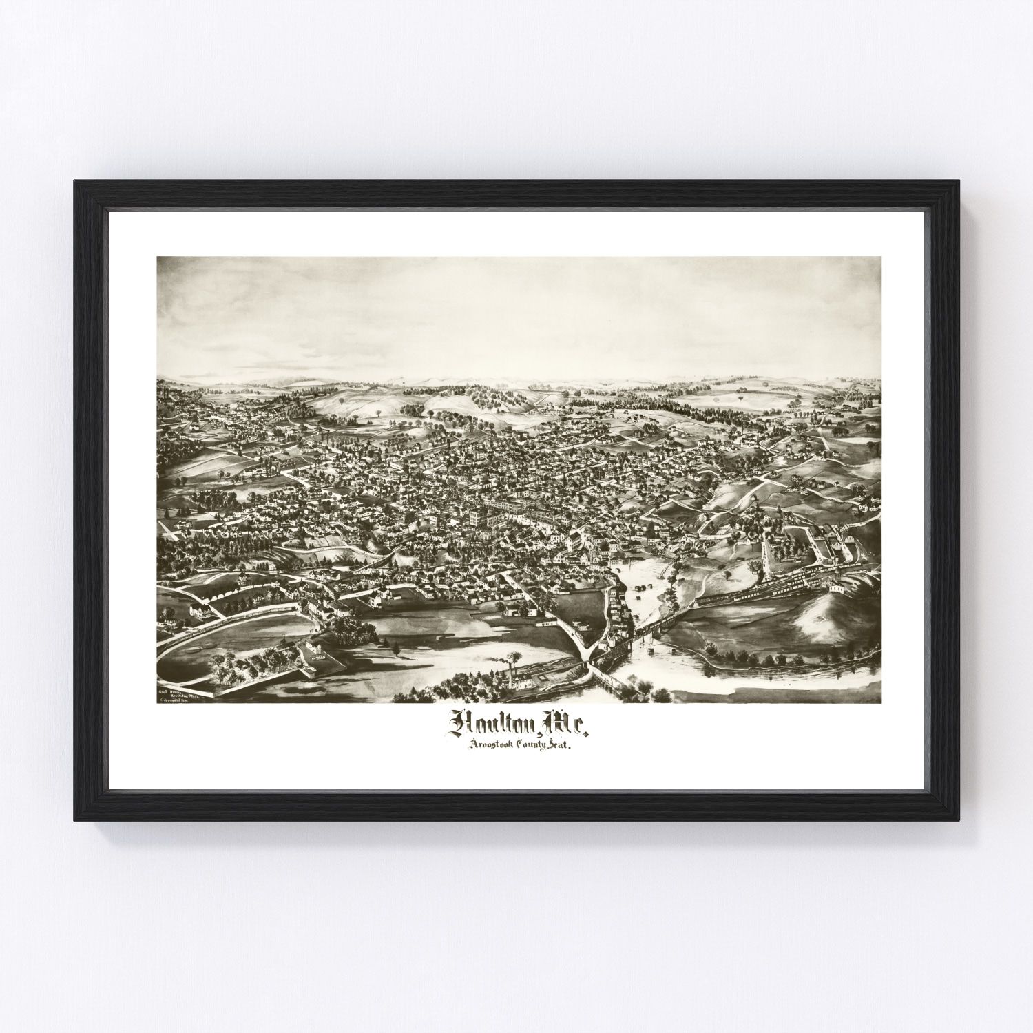 Vintage Map of Houlton, Maine 1894