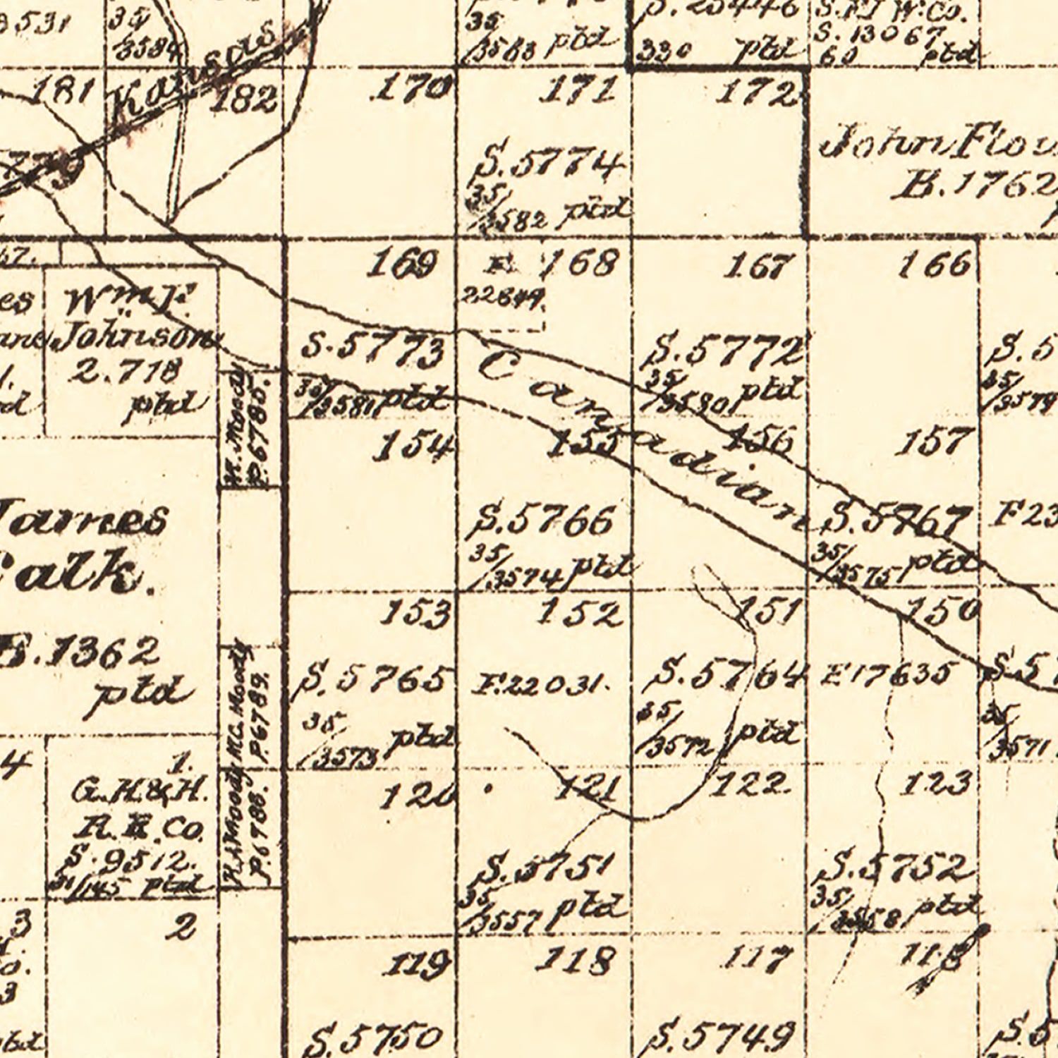 Vintage Map of Hemphill County, Texas 1888