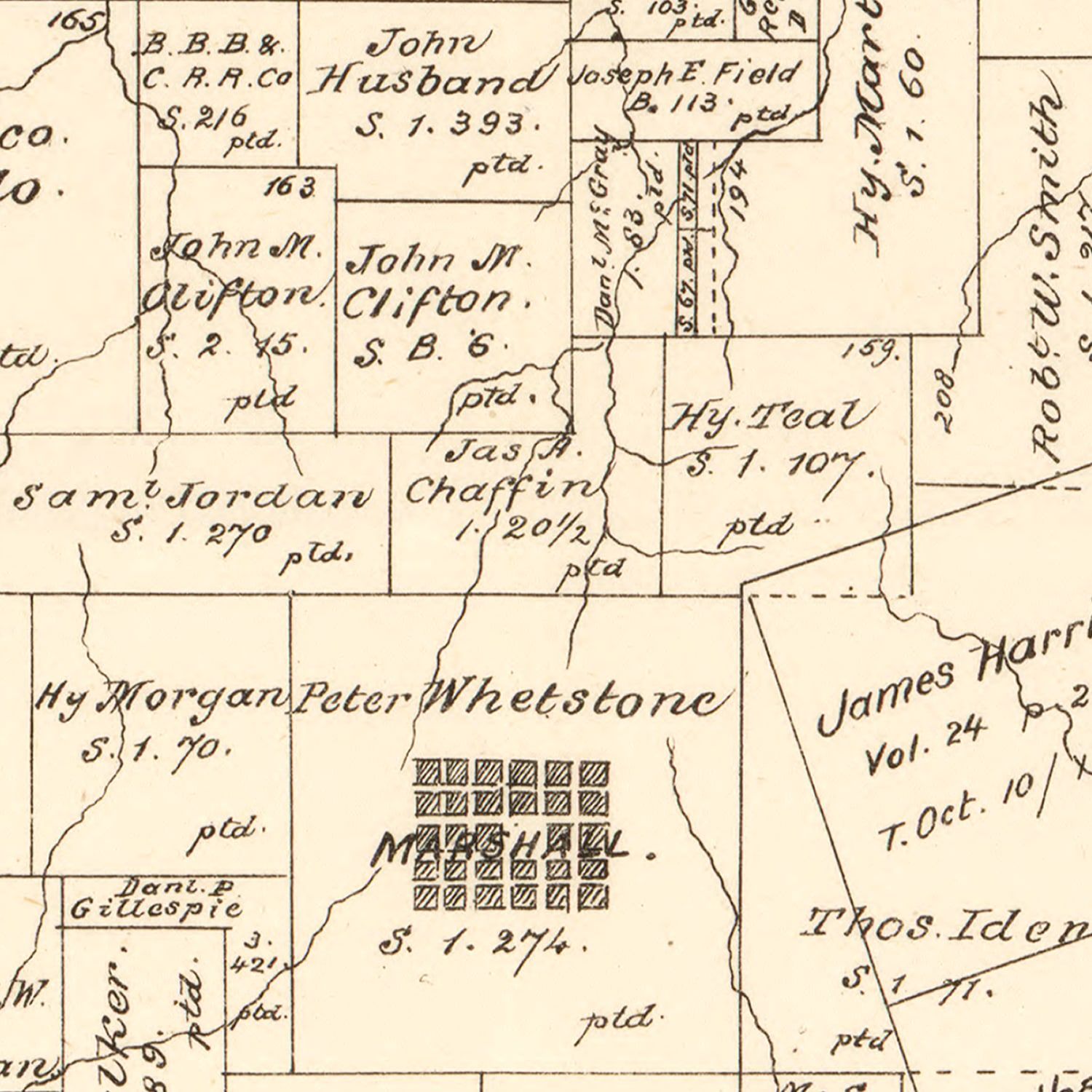 Vintage Map of Harrison County, Texas 1879