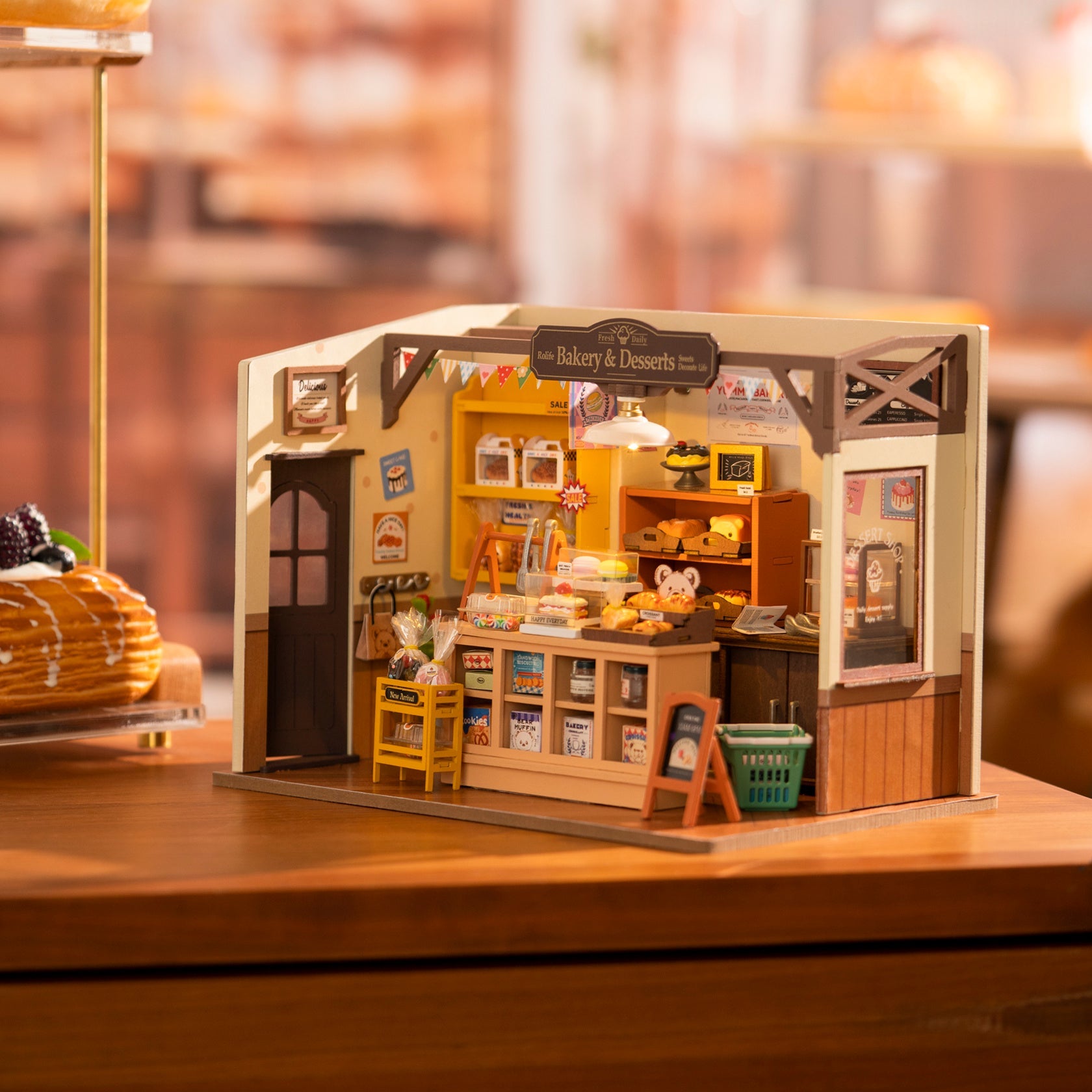 Rolife Becka's Baking House DIY Miniature Dollhouse – 3D Wooden Craft Kit