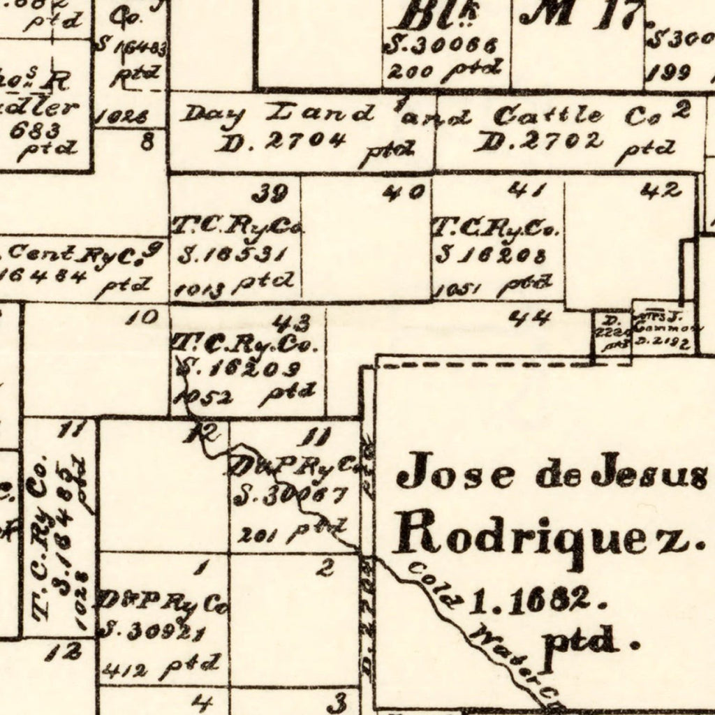 Vintage Map of Hutchinson County, Texas 1891