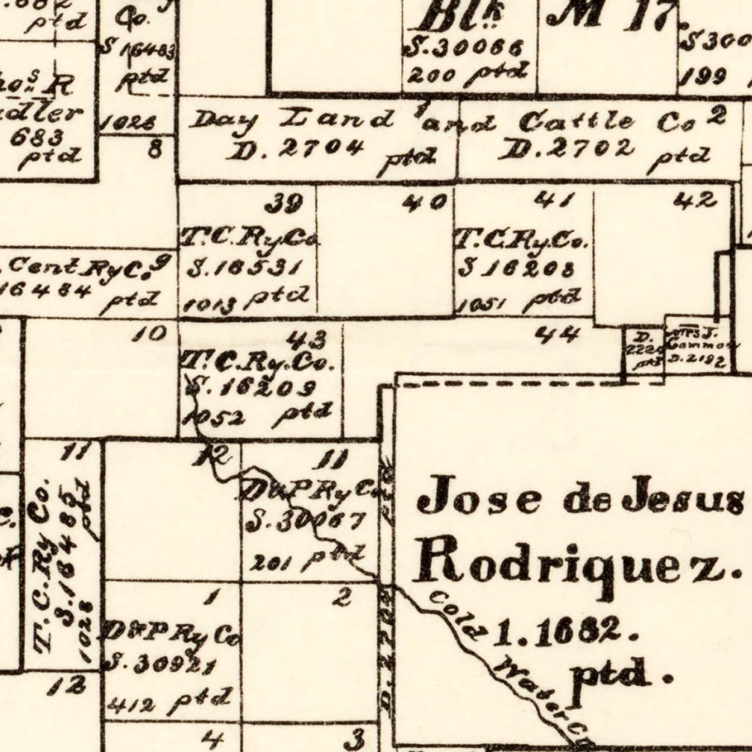 Vintage Map of Hutchinson County, Texas 1891