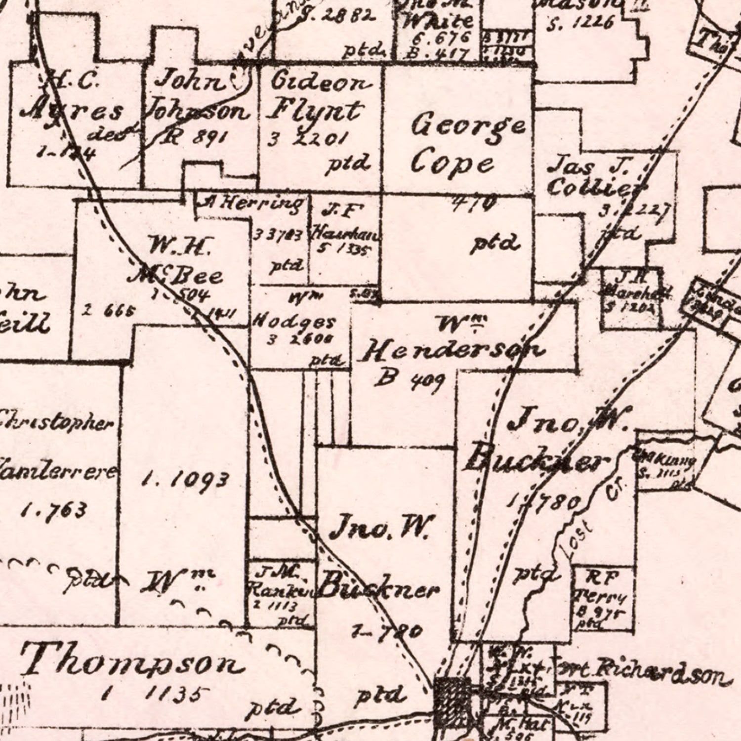 Vintage Map of Jack County, Texas 1876