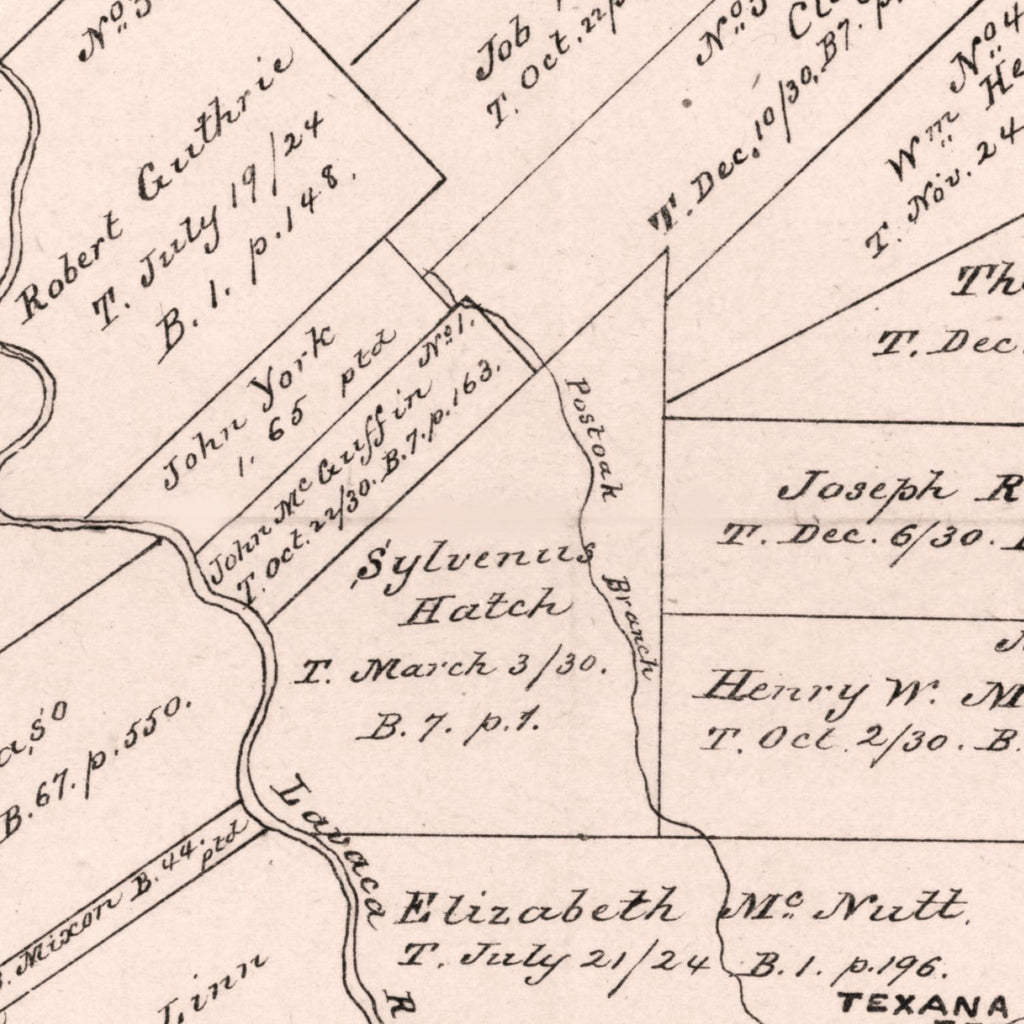 Vintage Map of Jackson County, Texas 1880