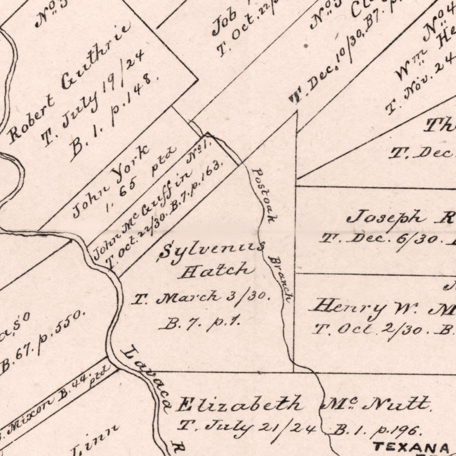 Vintage Map of Jackson County, Texas 1880