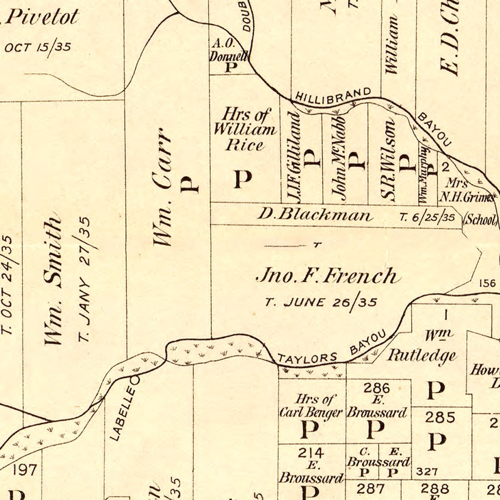 Vintage Map of Jefferson County, Texas 1898