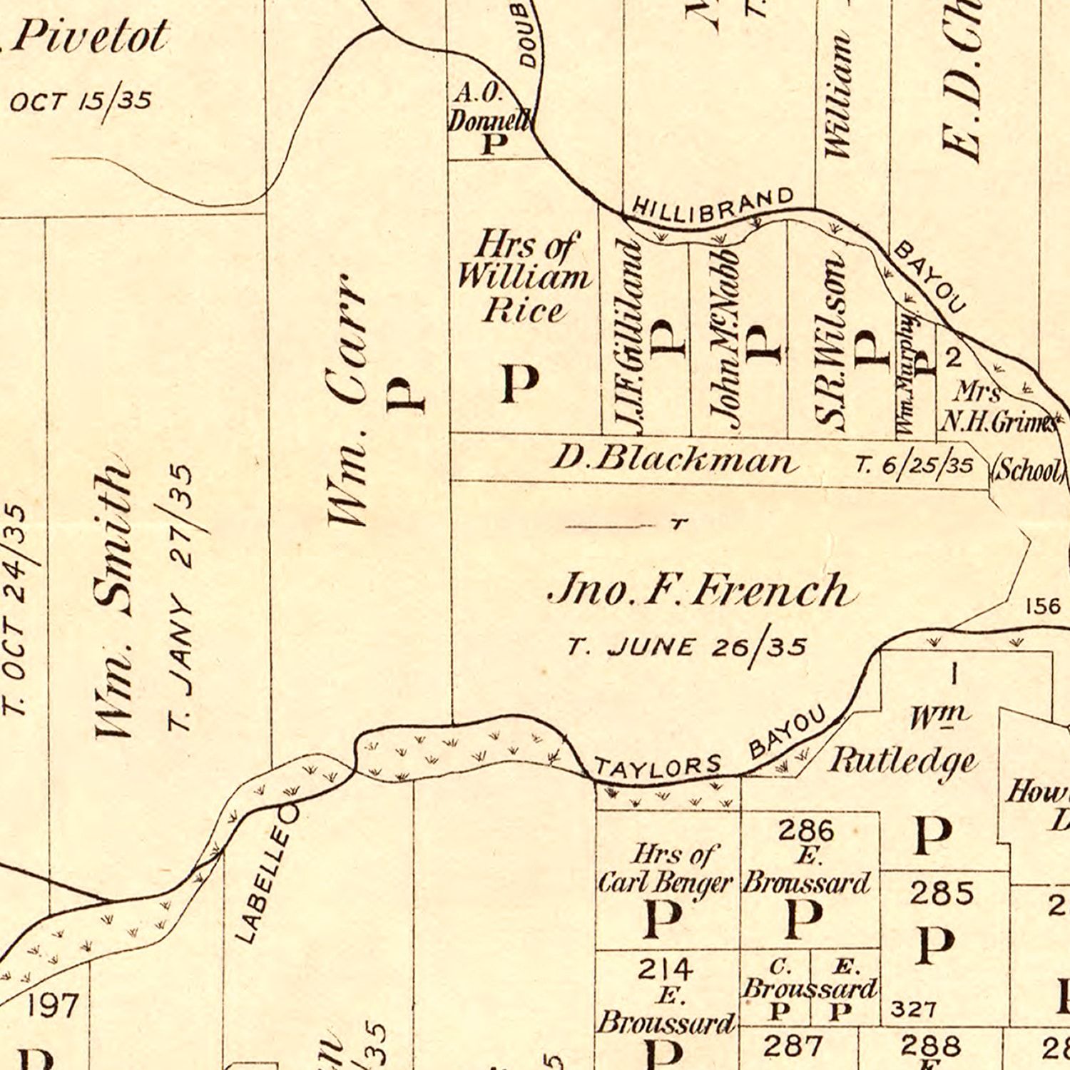 Vintage Map of Jefferson County, Texas 1898