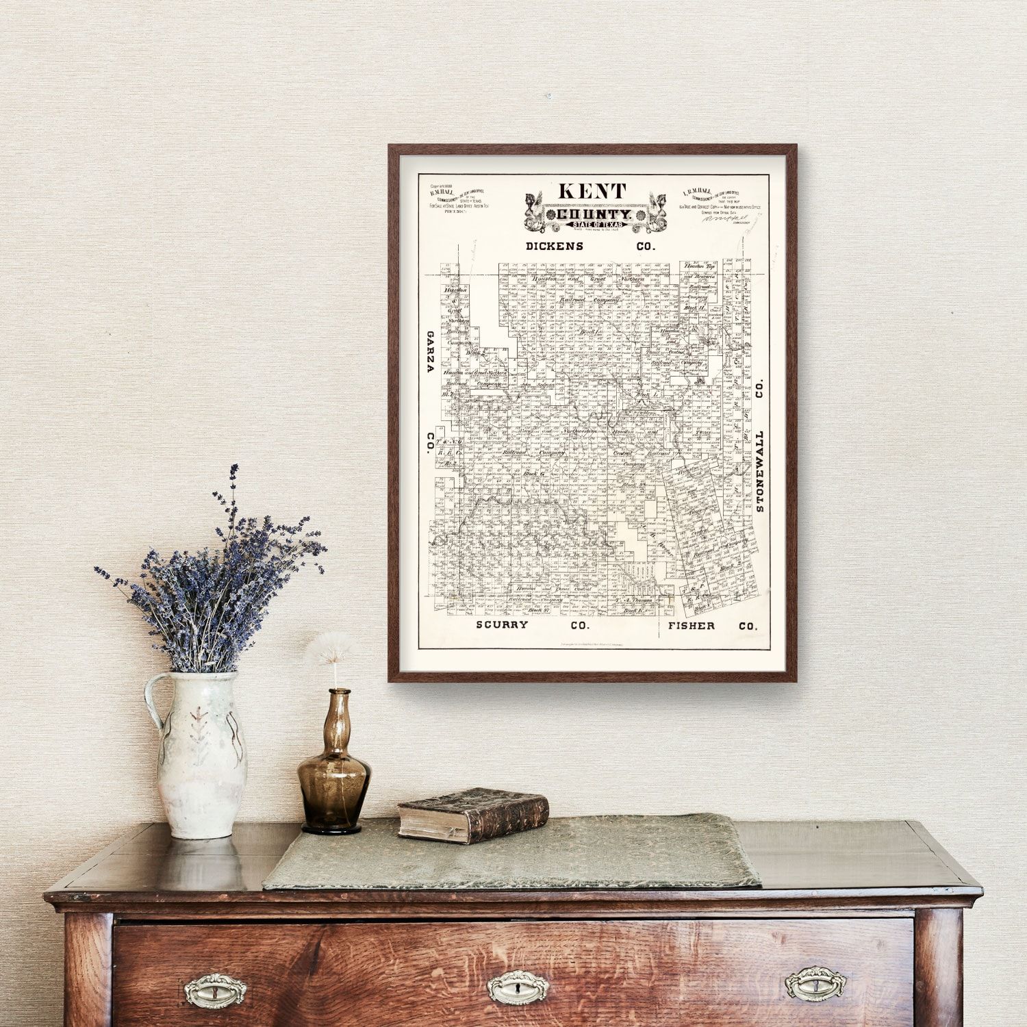 Vintage Map of Kent County, Texas 1888