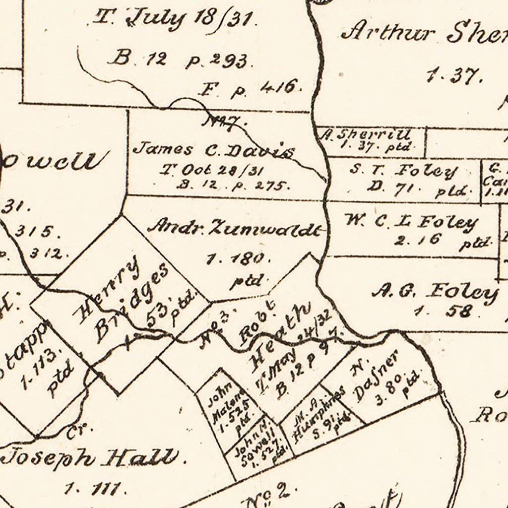Vintage Map of Lavaca County, Texas 1879
