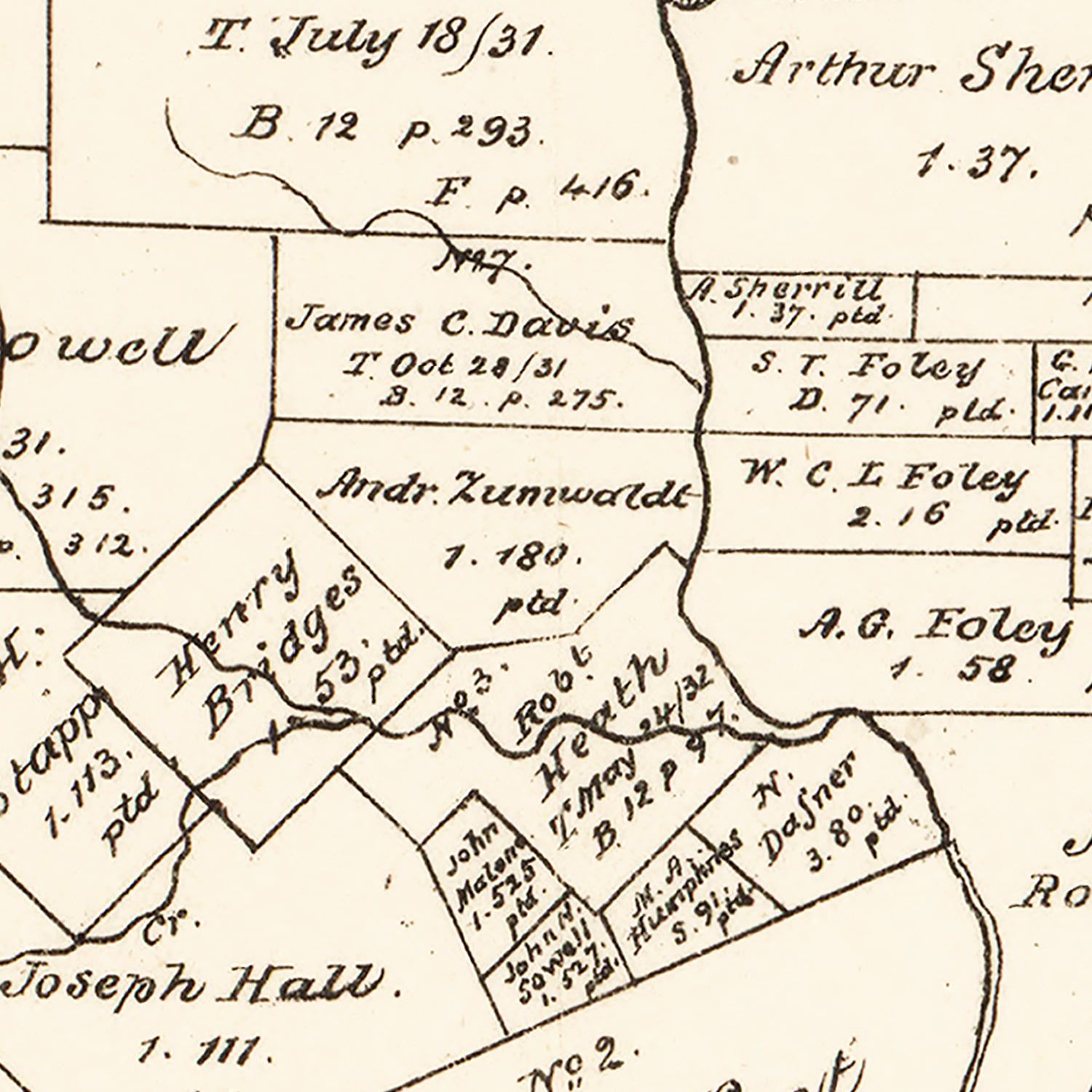Vintage Map of Lavaca County, Texas 1879
